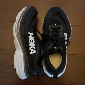 Hoka Black and White Athletic Shoes
